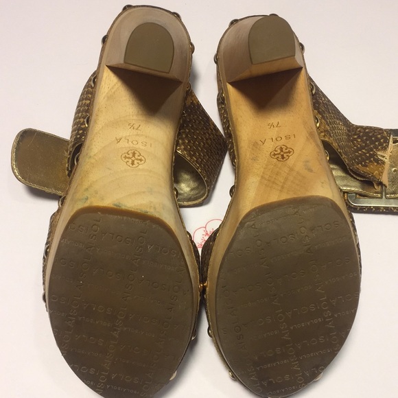 ISOLA Snake/Crocodile Large Buckle Wooden Clog - Picture 5 of 5